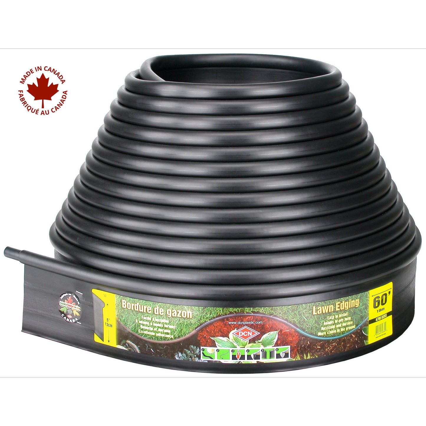 Plastic lawn edging and flowerbeds