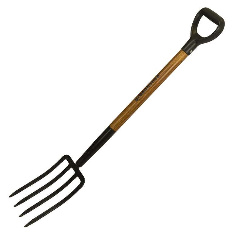 Fourche de jardin forgée pour décompacter le sol