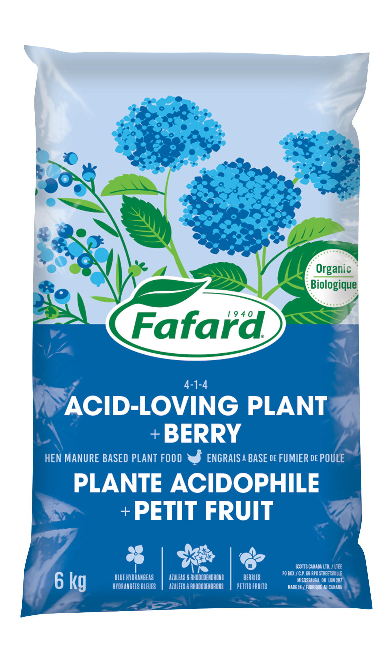 Natural fertilizer for acid loving plants and berries 4-1-4