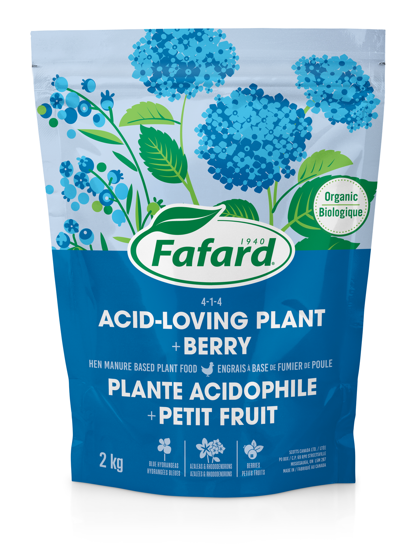 Natural fertilizer for acid loving plants and berries 4-1-4