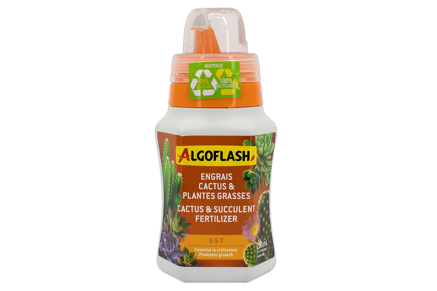 Engrais liquide Algoflash pour cactus et plantes grasses 5-5-7