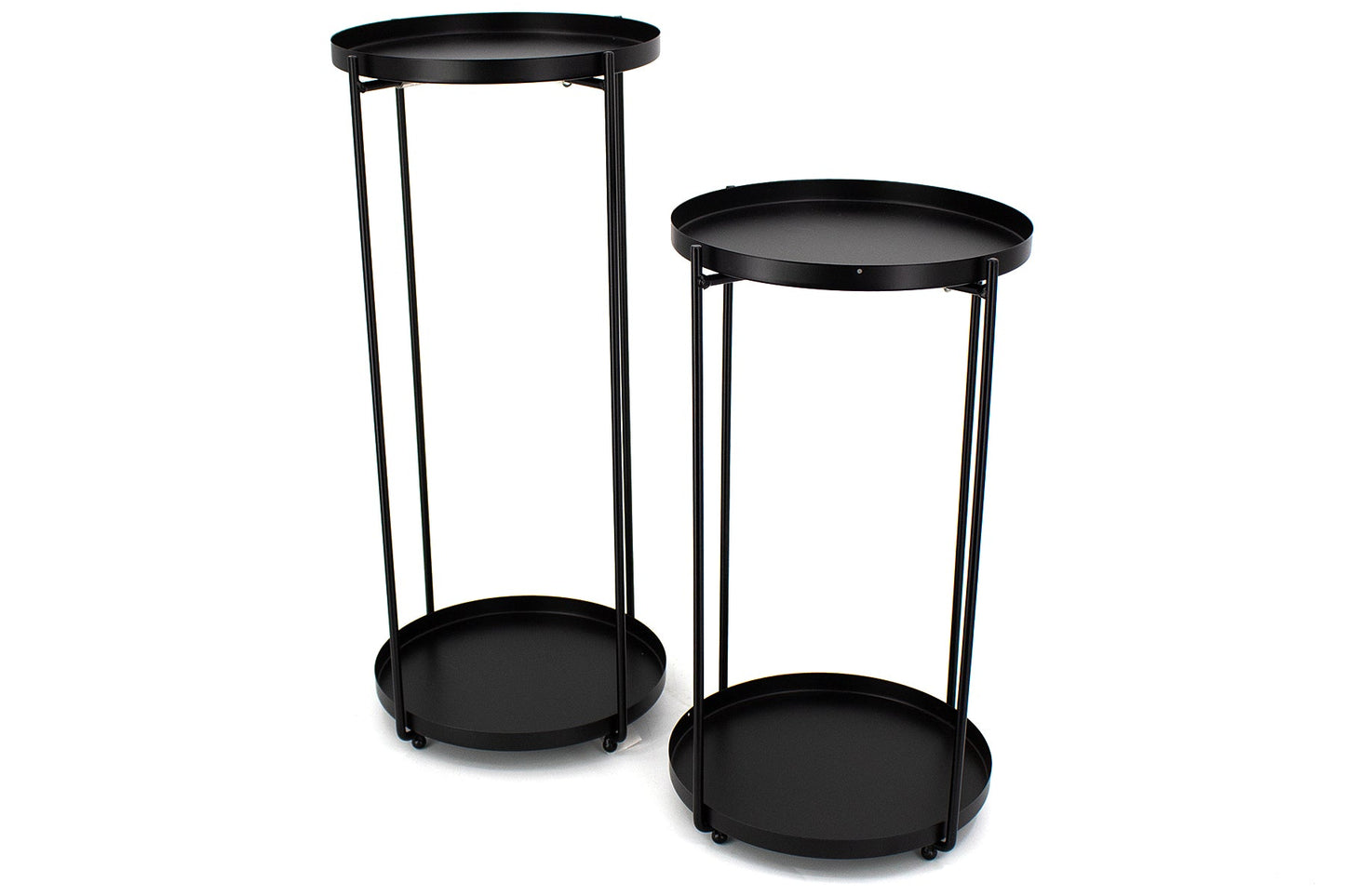 Set of 2 metal plant stands