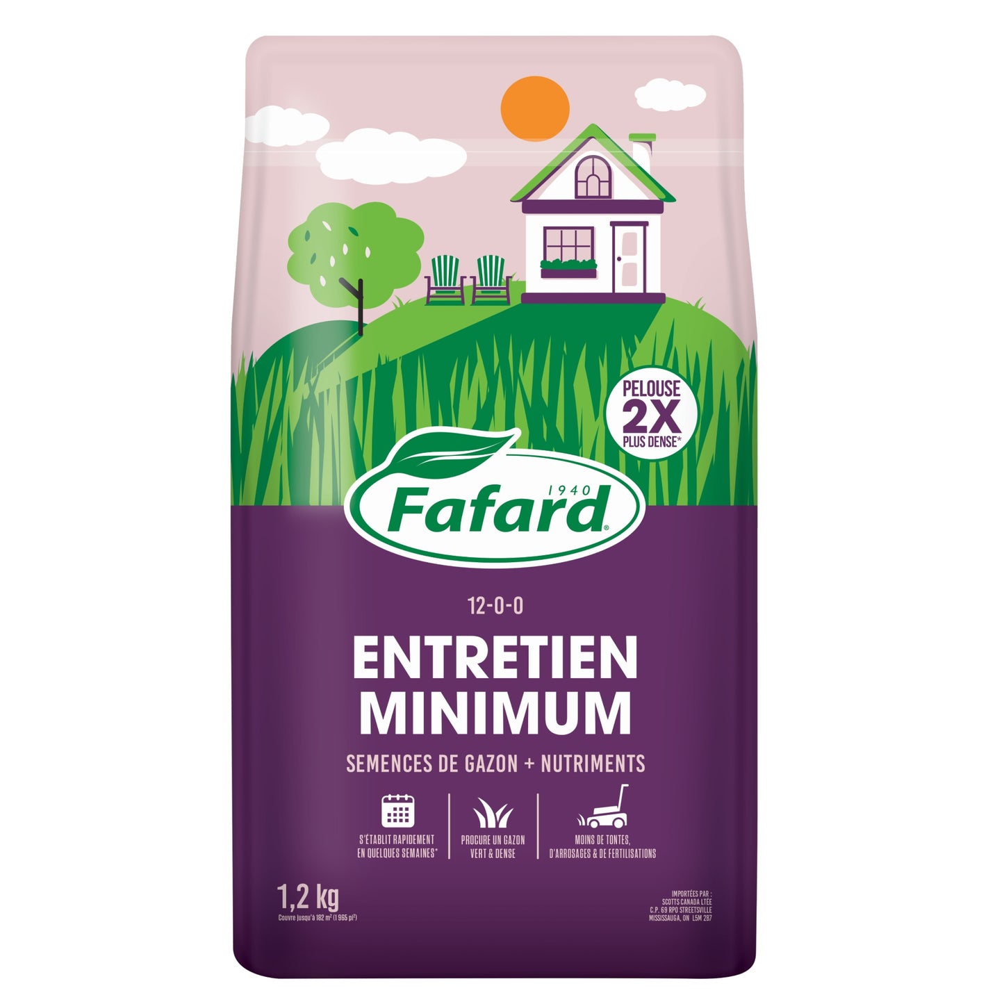 Semences à gazon + nutriments Entretien minimum Fafard